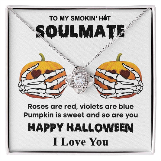 Soulmate-Sweet Pumpkin Love Knot Necklace