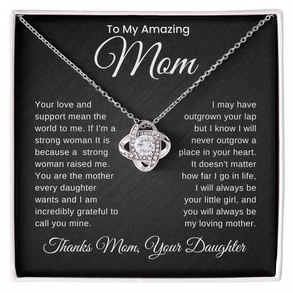 Strong Mom, Strong Daughter- Love Knot Necklace For Mom From Daughter