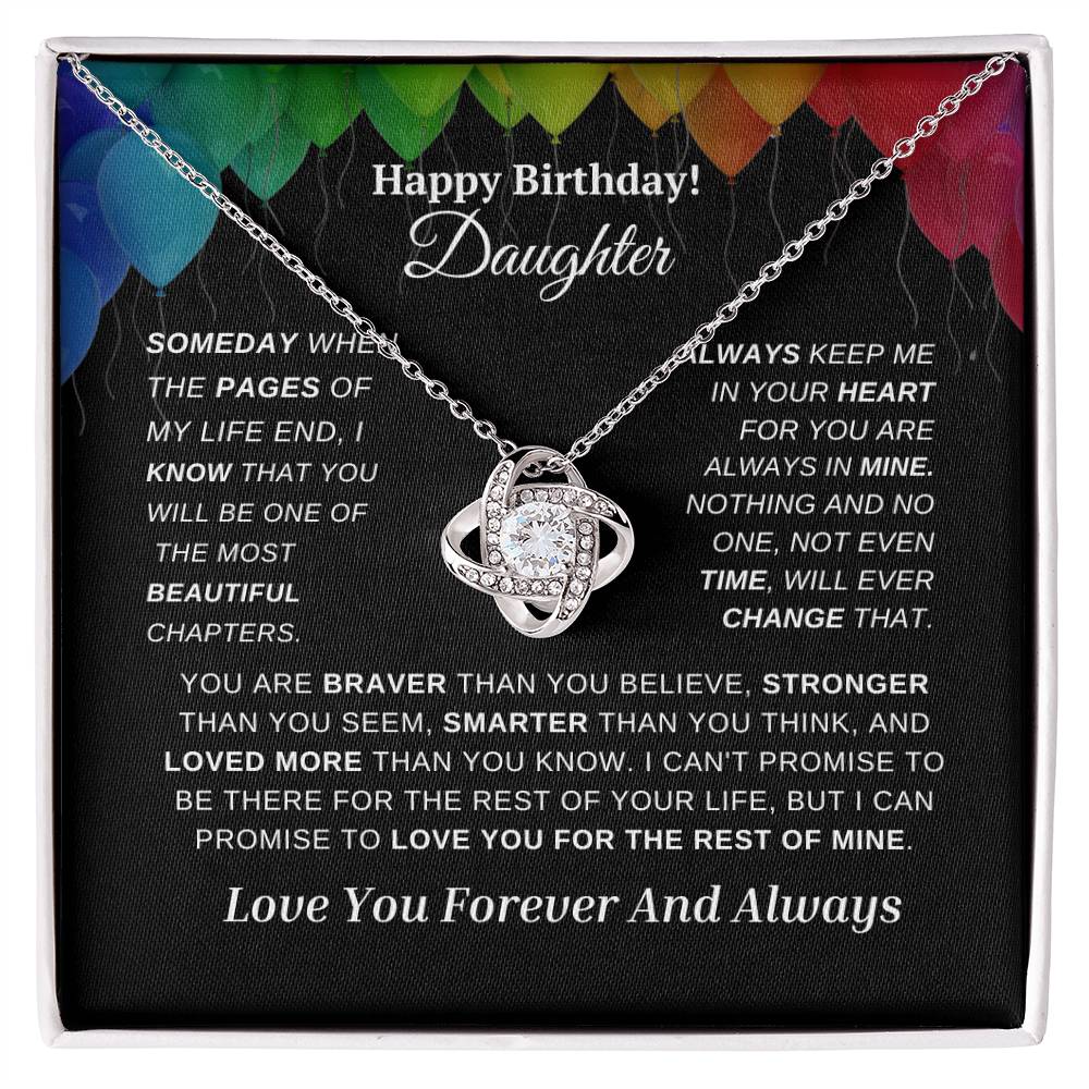 Happy Birthday Daughter-Love Knot Necklace