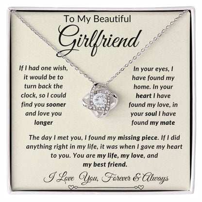 To My Girlfriend Love Knot Necklace