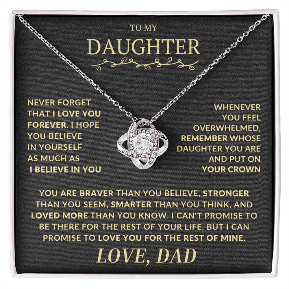 Remember Whose Daughter You Are and Put On Your Crown - Love Knot Necklace