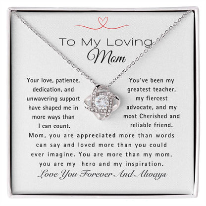 Mom, You Are My Hero- Love Knot Necklace