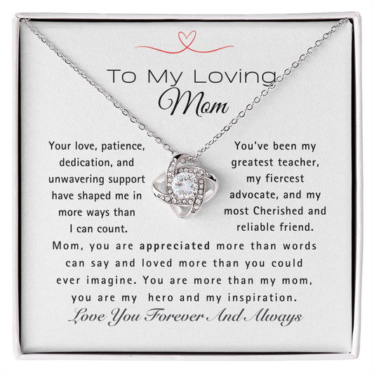 Mom, You Are My Hero- Love Knot Necklace