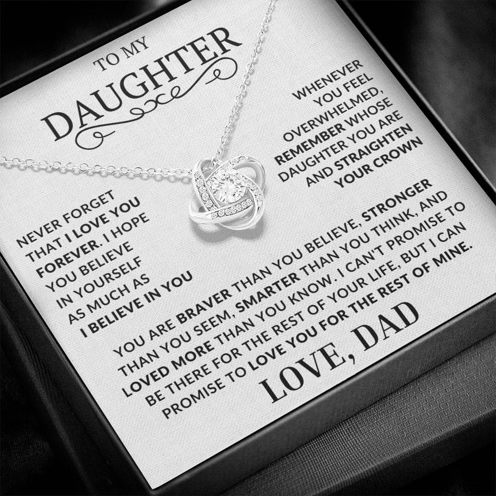 Beautiful Gift for Daughter From Dad "Never Forget That I Love You" Necklace