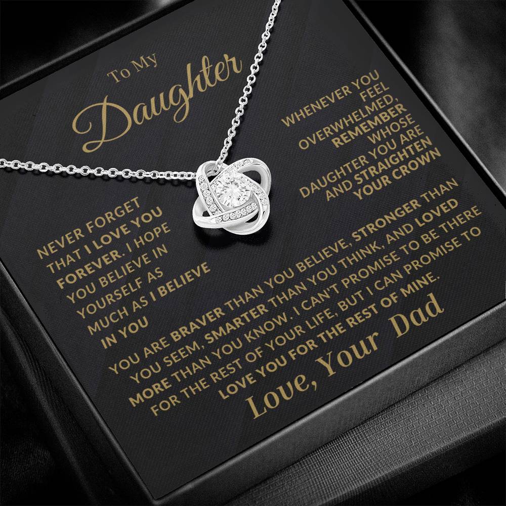 Daughter Love Knot Necklace From Dad-Black