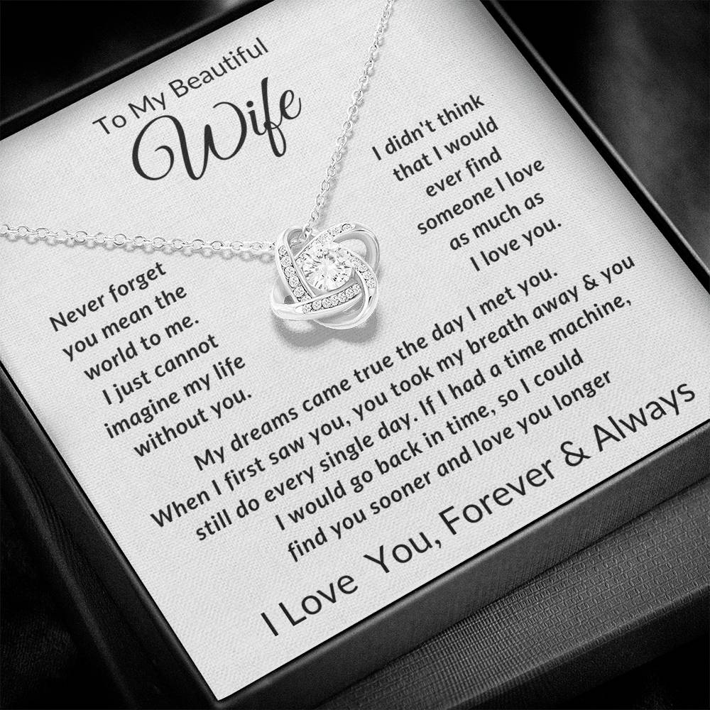 To My Wife-Never Forget You Mean The World to Me- Forever Together Necklace