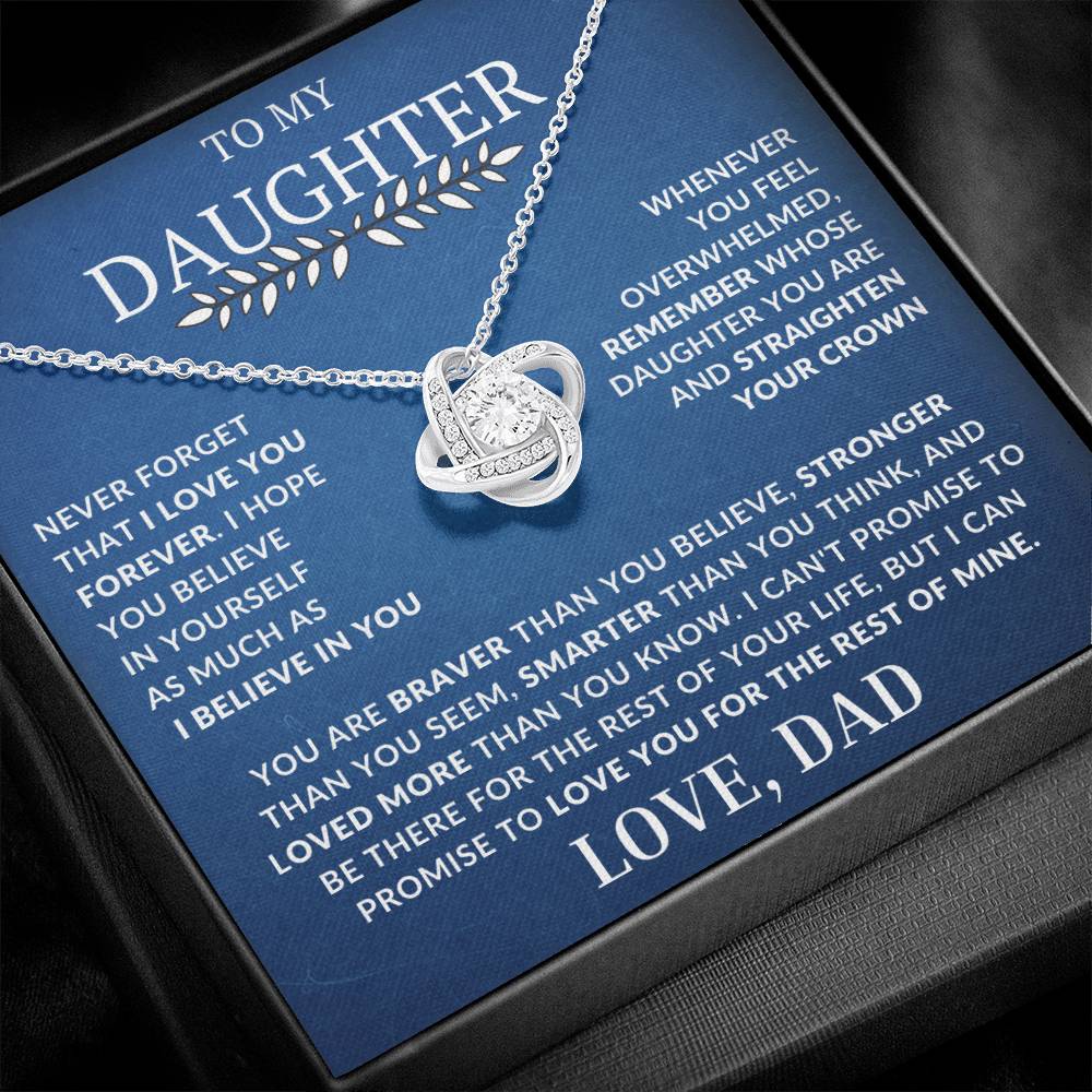 Beautiful Gift For Daughter From Dad "Never Forget That I Love You" Necklace