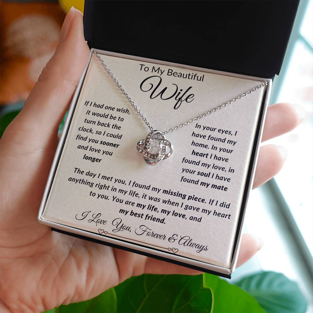 To My Beautiful Wife-You Are My LIfe, My Love And My Best Friend- Forever Together Necklace