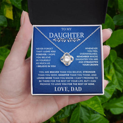 Beautiful Gift For Daughter From Dad "Never Forget That I Love You" Necklace