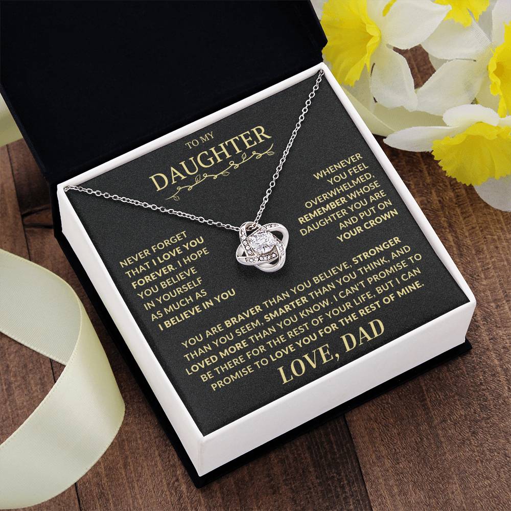 Remember Whose Daughter You Are and Put On Your Crown - Love Knot Necklace