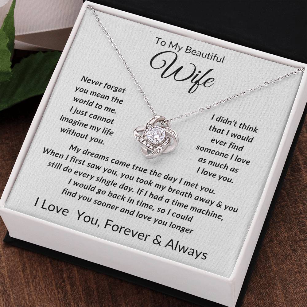 To My Wife-Never Forget You Mean The World to Me- Forever Together Necklace