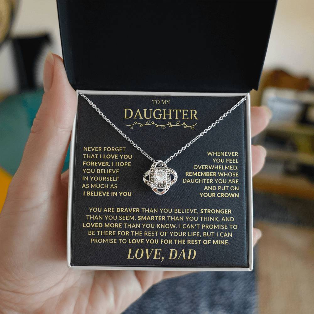 Remember Whose Daughter You Are and Put On Your Crown - Love Knot Necklace