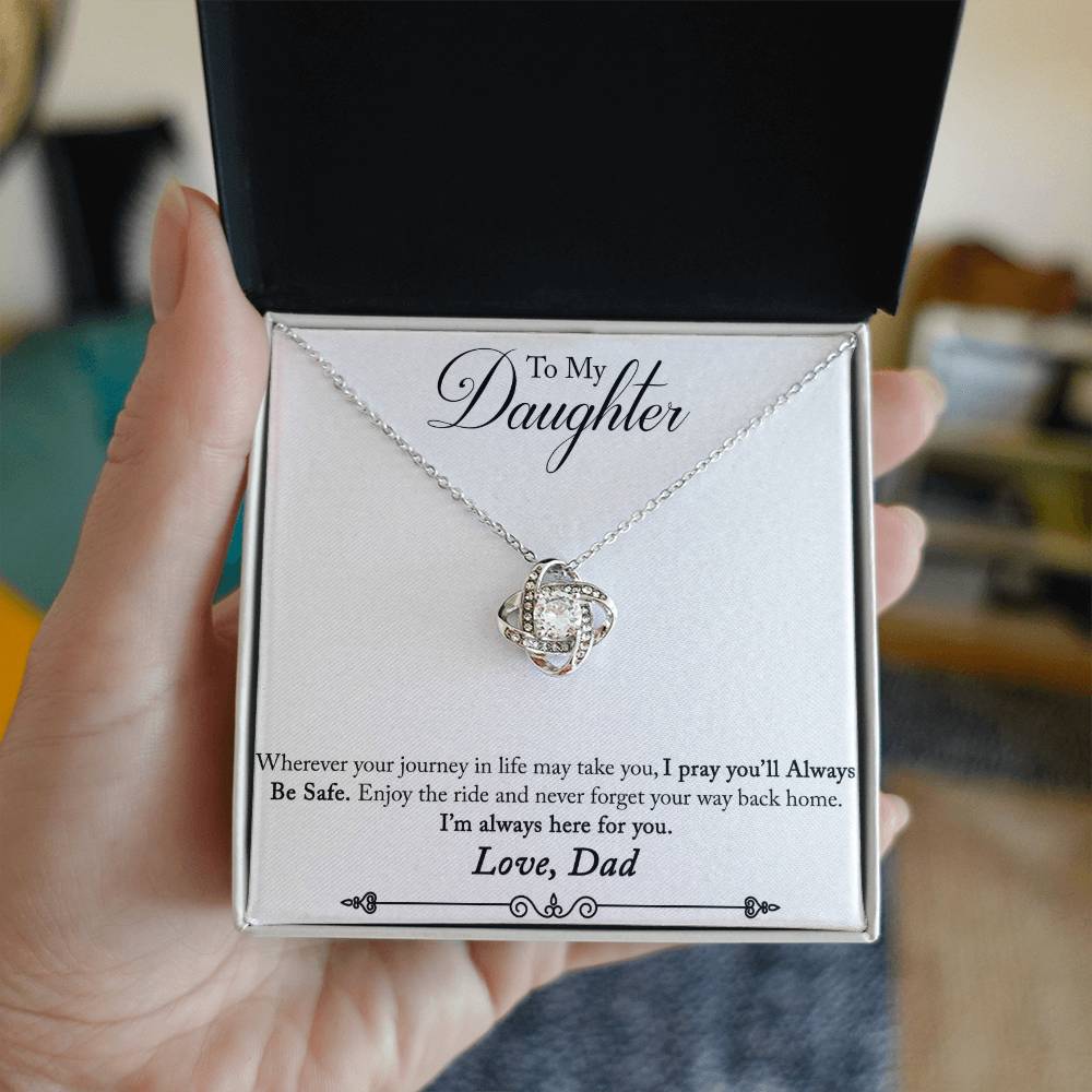 To Daughter From Dad- Love Knot Necklace