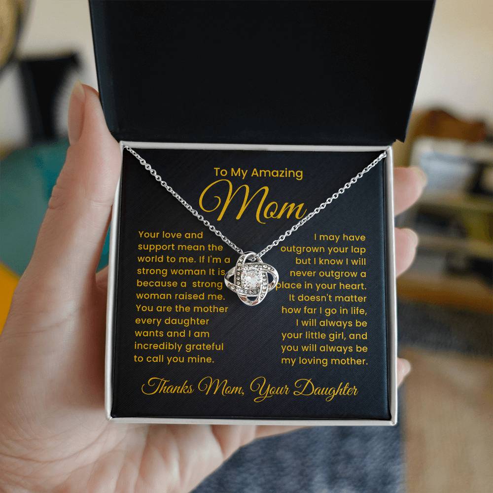 I will always Be Your Little Girl-Love Knot Necklace For Mom From Daughter