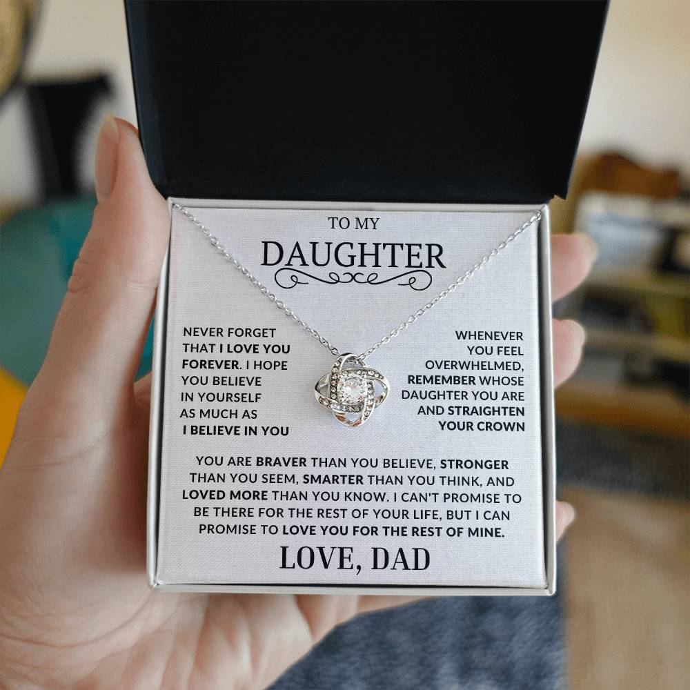 Beautiful Gift for Daughter From Dad "Never Forget That I Love You" Necklace