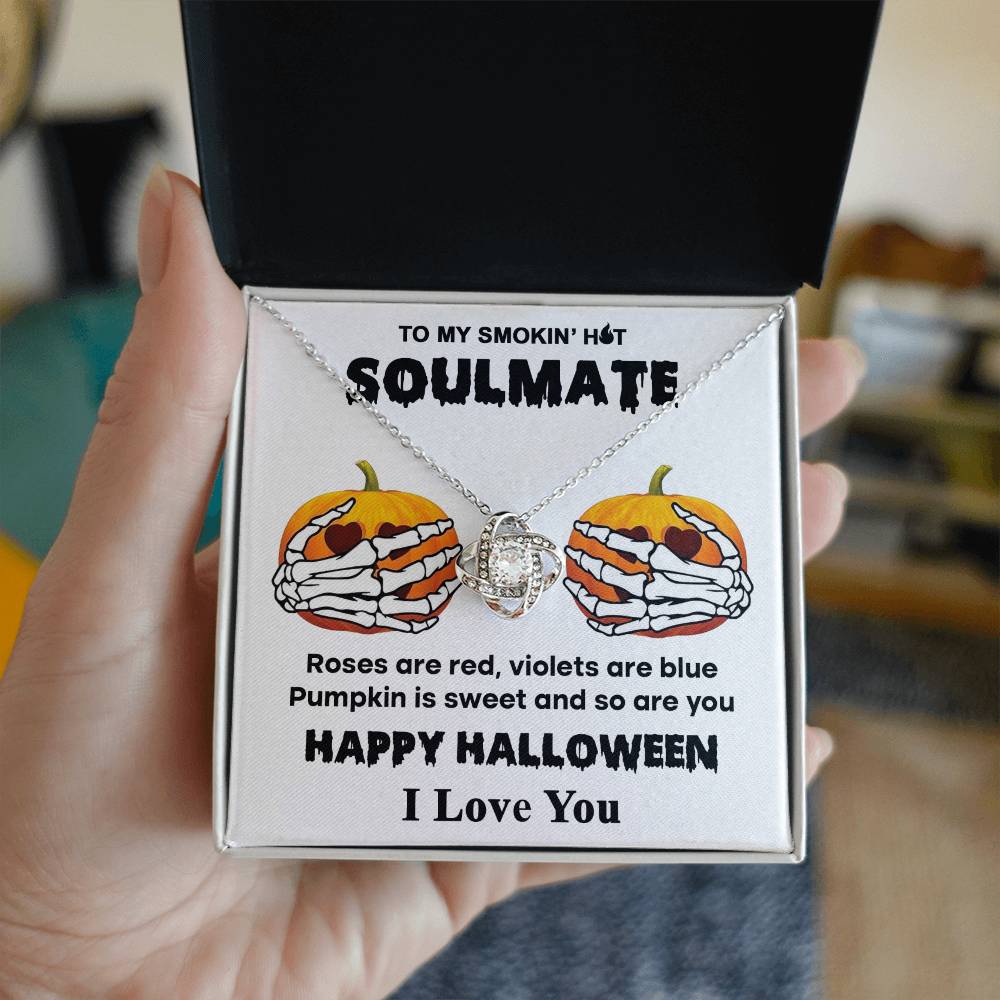 Soulmate-Sweet Pumpkin Love Knot Necklace