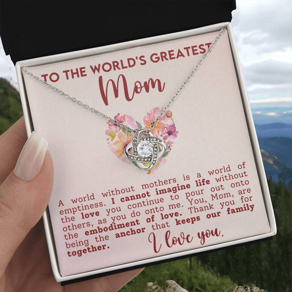 The World Gratest Mom-Love Knot Necklace