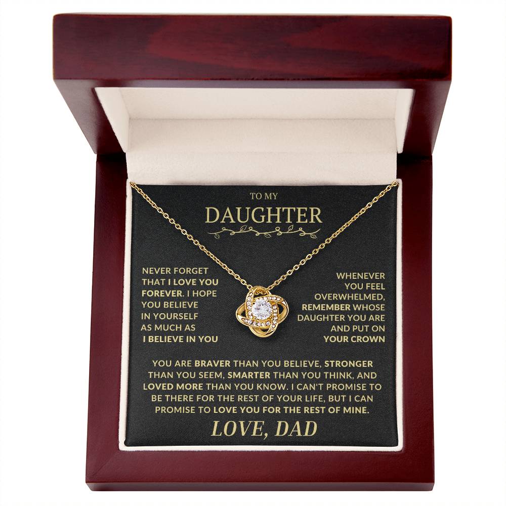 Remember Whose Daughter You Are and Put On Your Crown - Love Knot Necklace