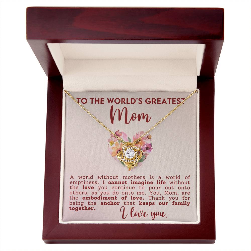 The World Gratest Mom-Love Knot Necklace