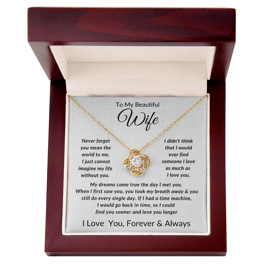 To My Wife-Never Forget You Mean The World to Me- Forever Together Necklace