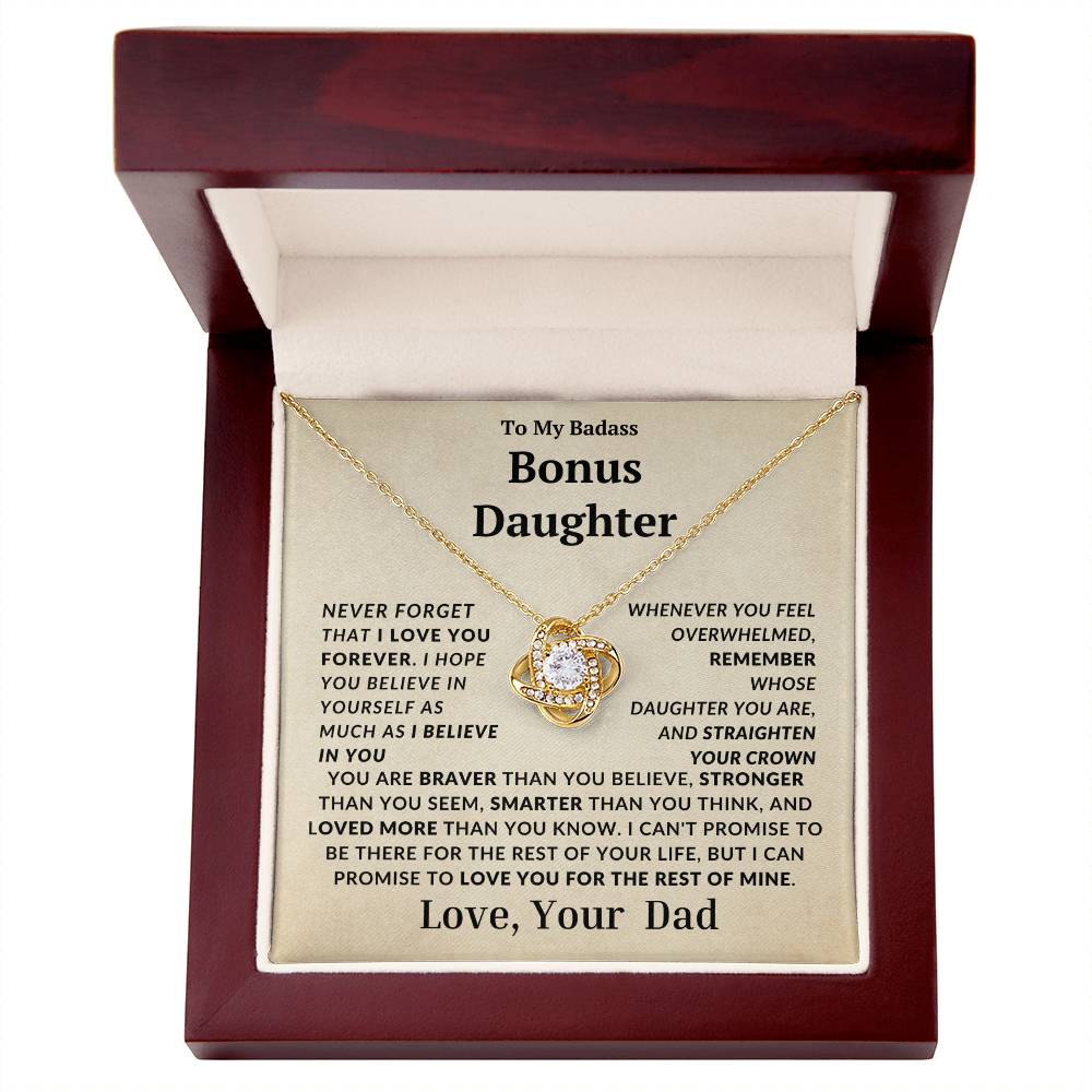 Bad Ass Bonus  Daughter Love Knot Necklace From Dad