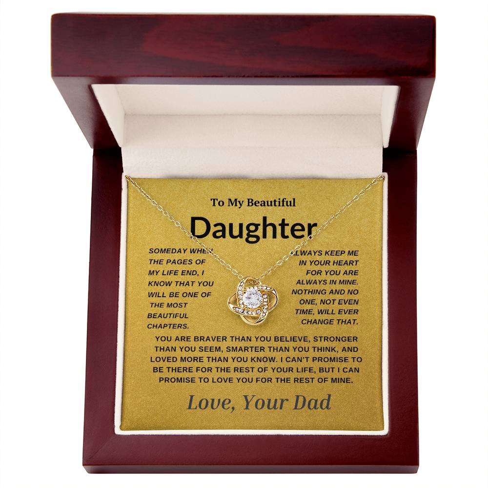 For My  Beautiful Daughter Love Knot Necklace-Dad