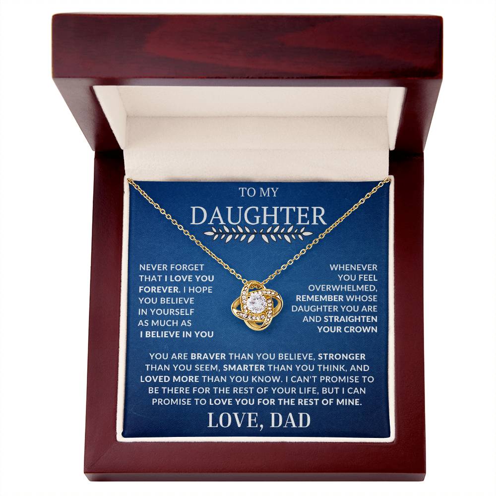 Beautiful Gift For Daughter From Dad "Never Forget That I Love You" Necklace