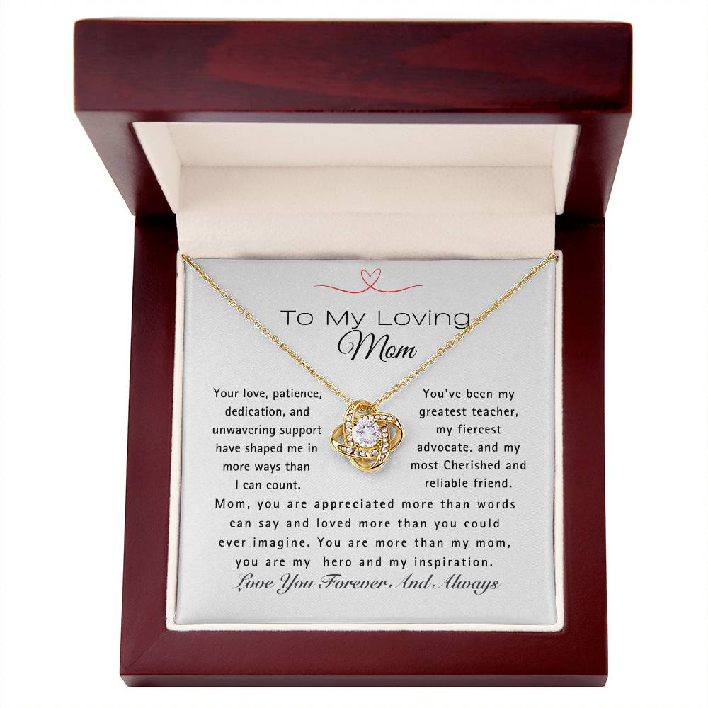 Mom, You Are My Hero- Love Knot Necklace