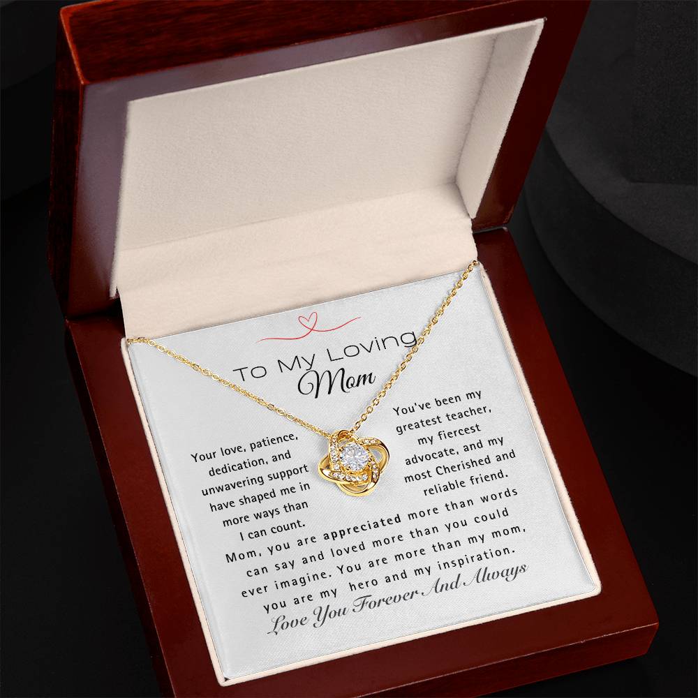 Mom, You Are My Hero- Love Knot Necklace