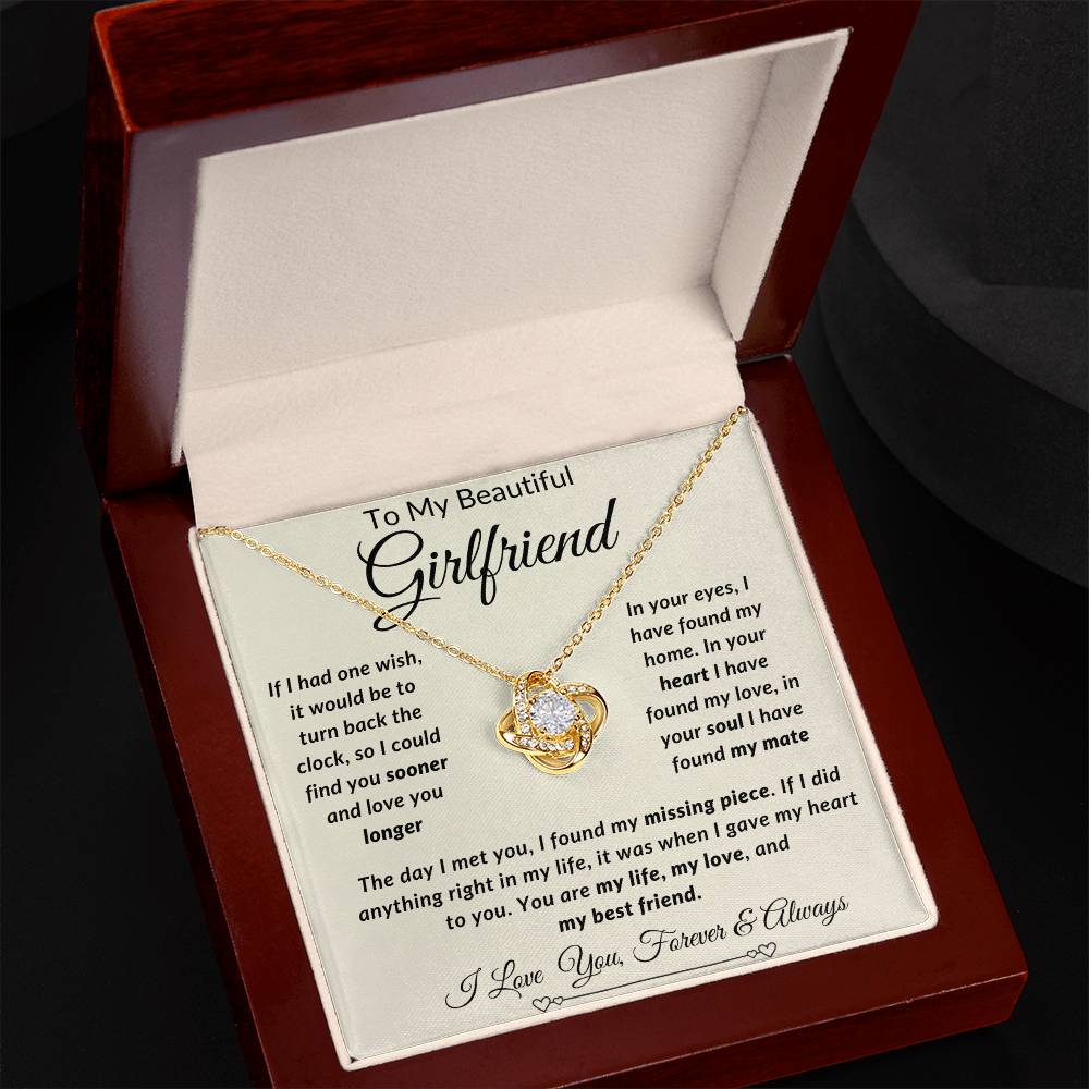 To My Girlfriend Love Knot Necklace