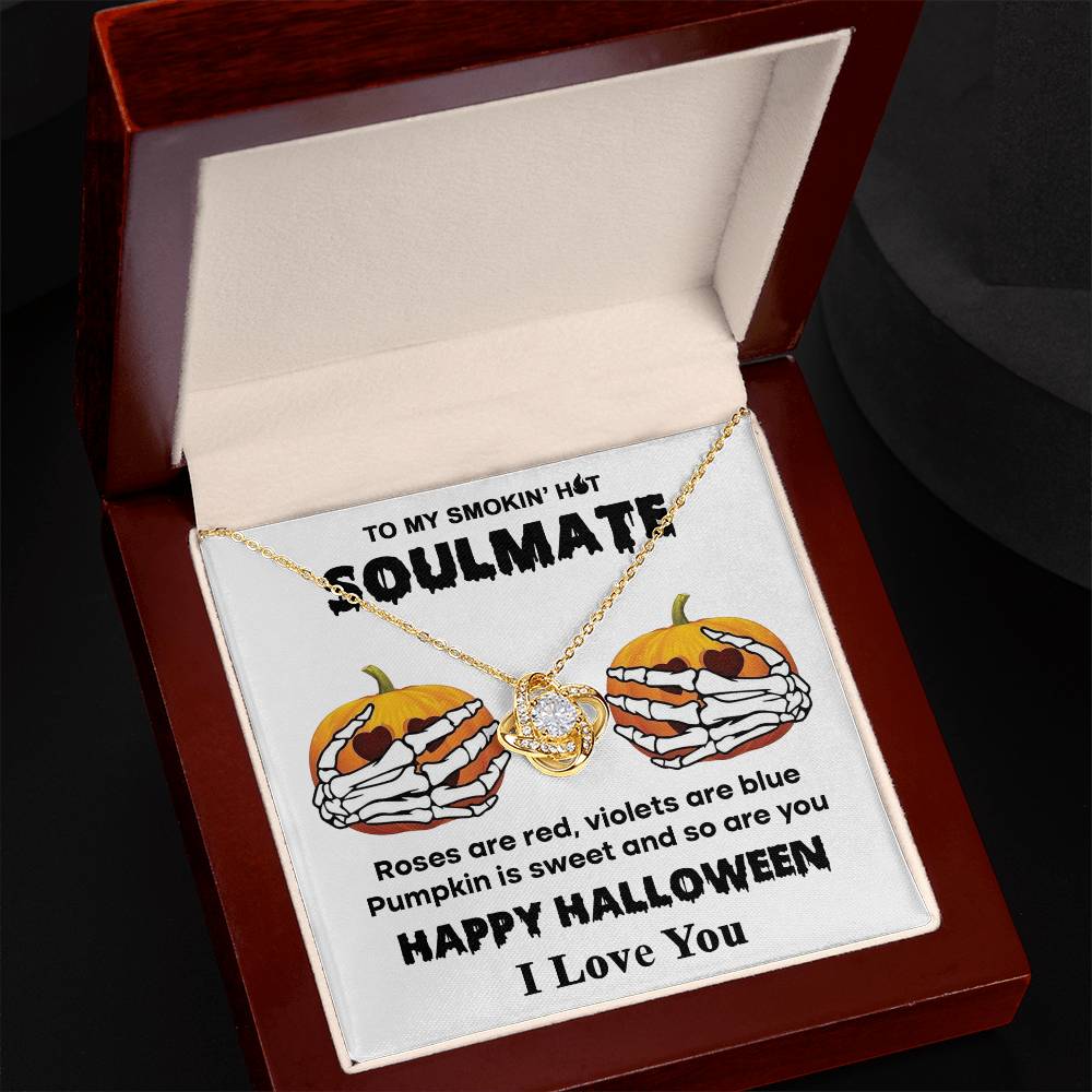 Soulmate-Sweet Pumpkin Love Knot Necklace