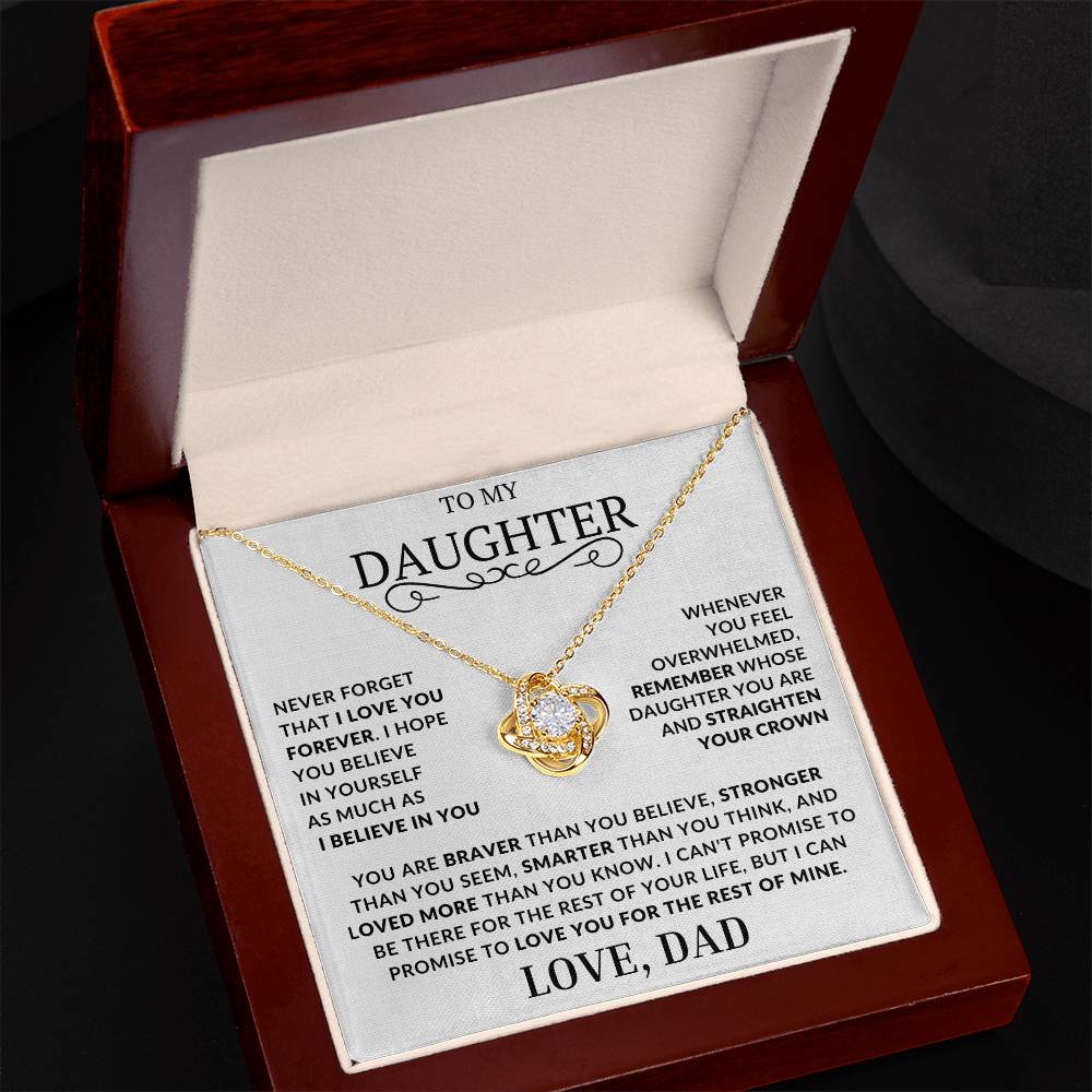 Beautiful Gift for Daughter From Dad "Never Forget That I Love You" Necklace