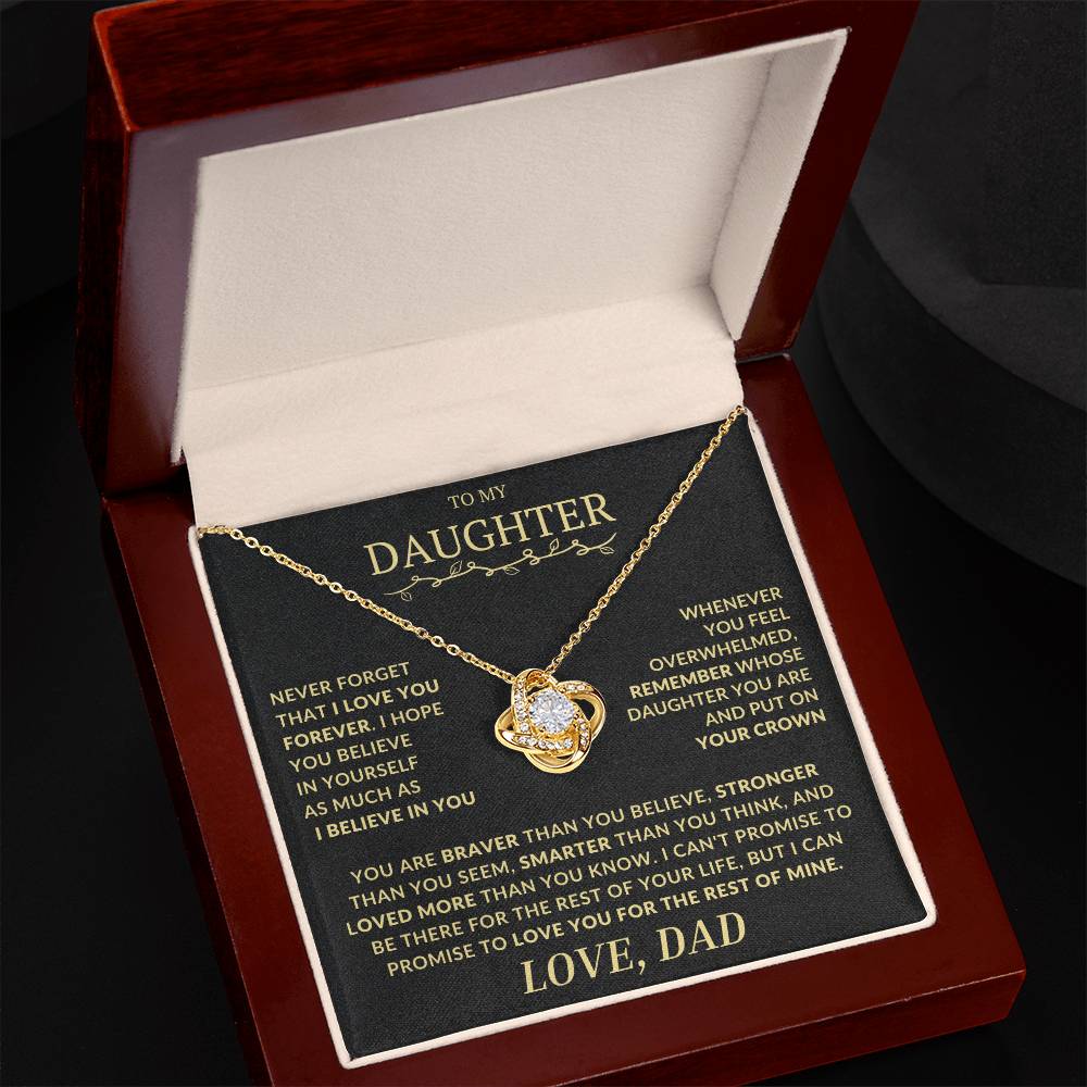 Remember Whose Daughter You Are and Put On Your Crown - Love Knot Necklace