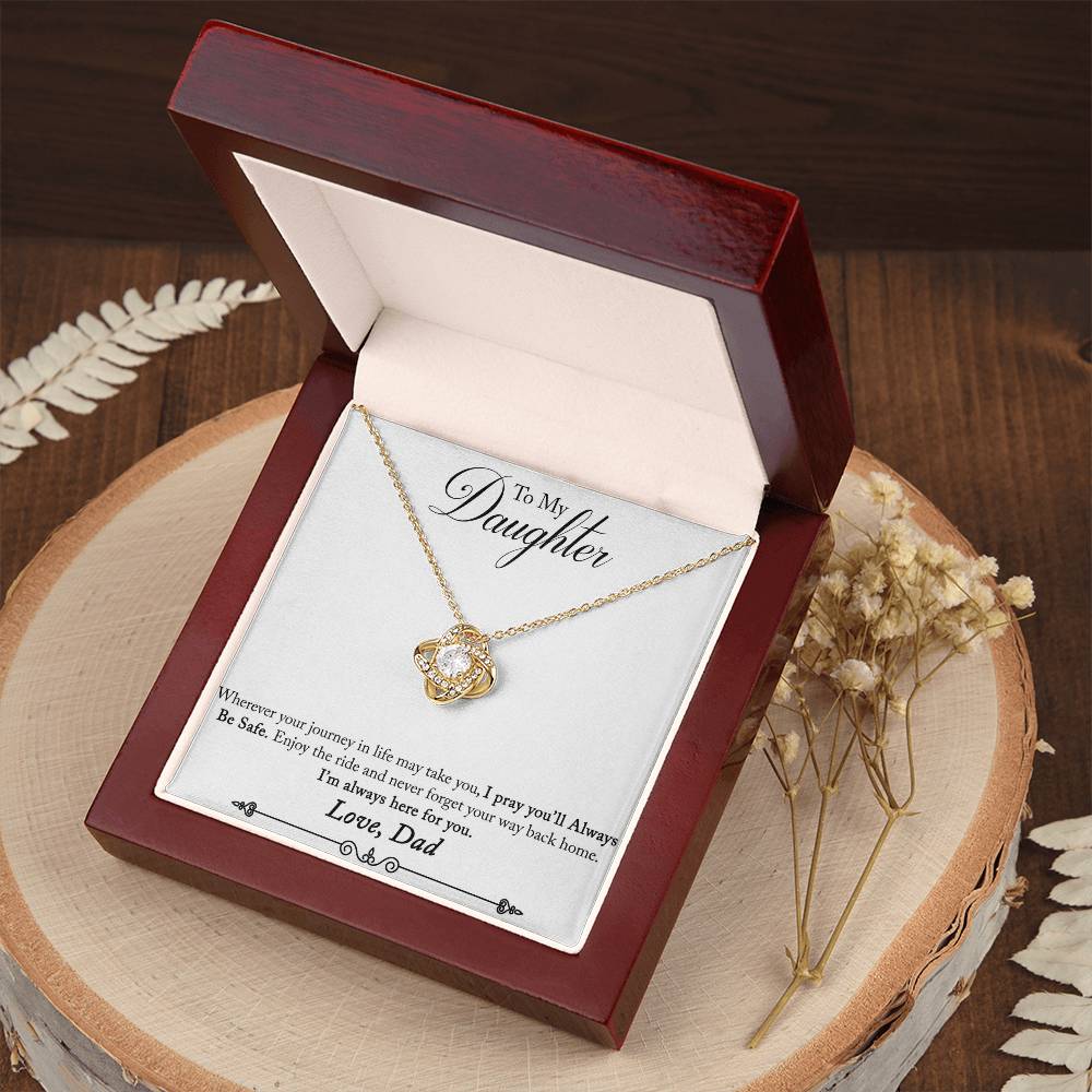 To Daughter From Dad- Love Knot Necklace