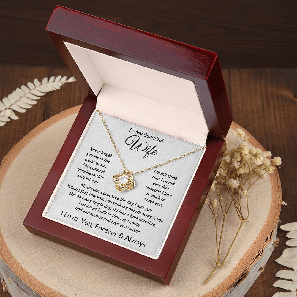 To My Wife-Never Forget You Mean The World to Me- Forever Together Necklace