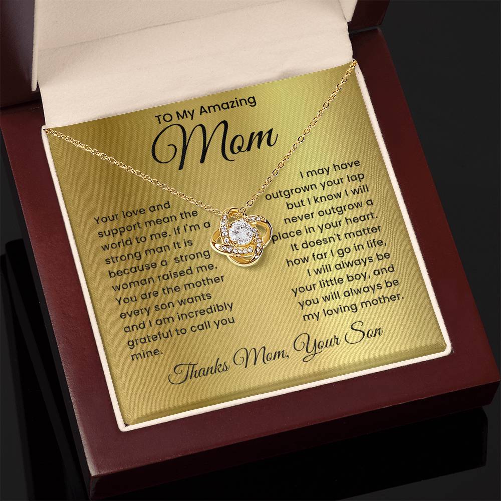 I Am Strong Because Of You- Love Knot Necklace From Son