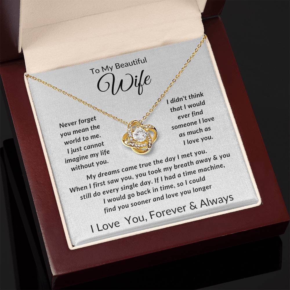 To My Wife-Never Forget You Mean The World to Me- Forever Together Necklace