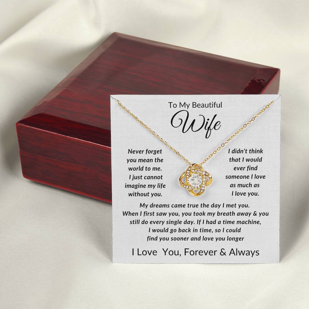 To My Wife-Never Forget You Mean The World to Me- Forever Together Necklace