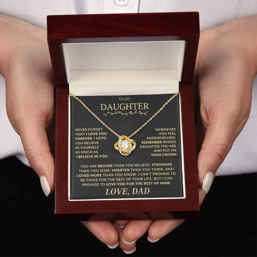 Remember Whose Daughter You Are and Put On Your Crown - Love Knot Necklace