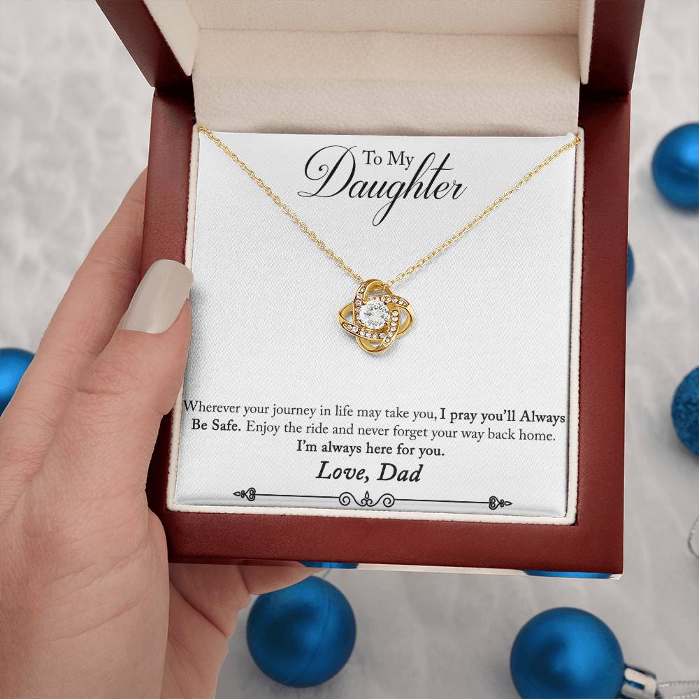 To Daughter From Dad- Love Knot Necklace