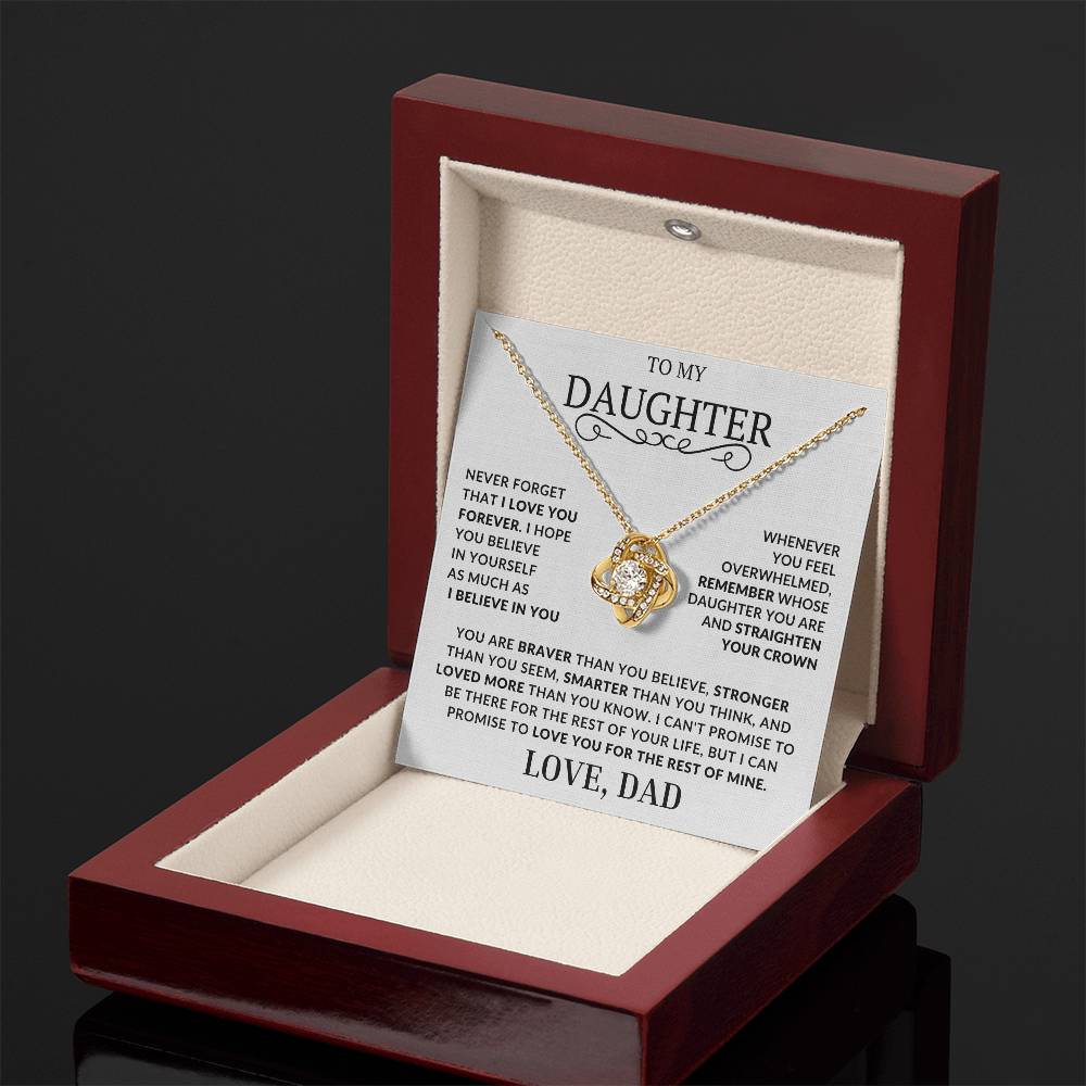 Beautiful Gift for Daughter From Dad "Never Forget That I Love You" Necklace