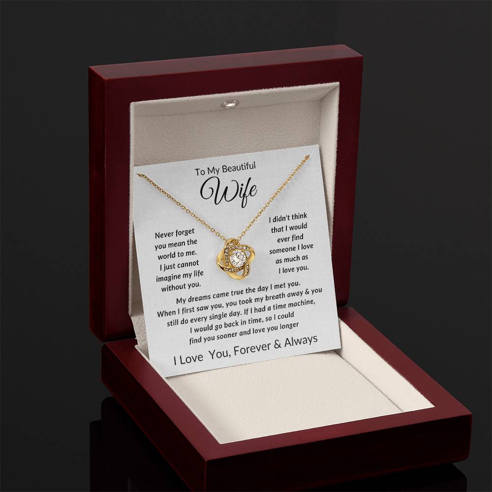 To My Wife-Never Forget You Mean The World to Me- Forever Together Necklace