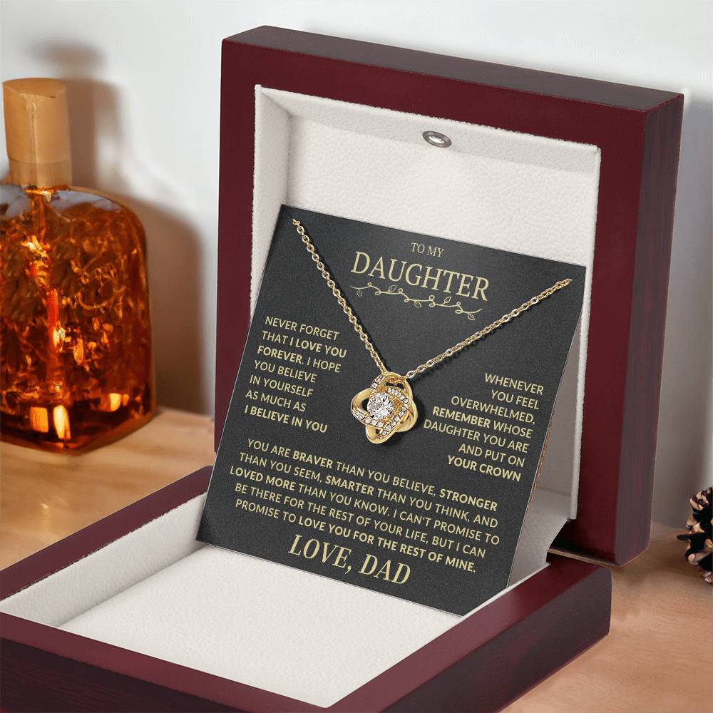 Remember Whose Daughter You Are and Put On Your Crown - Love Knot Necklace