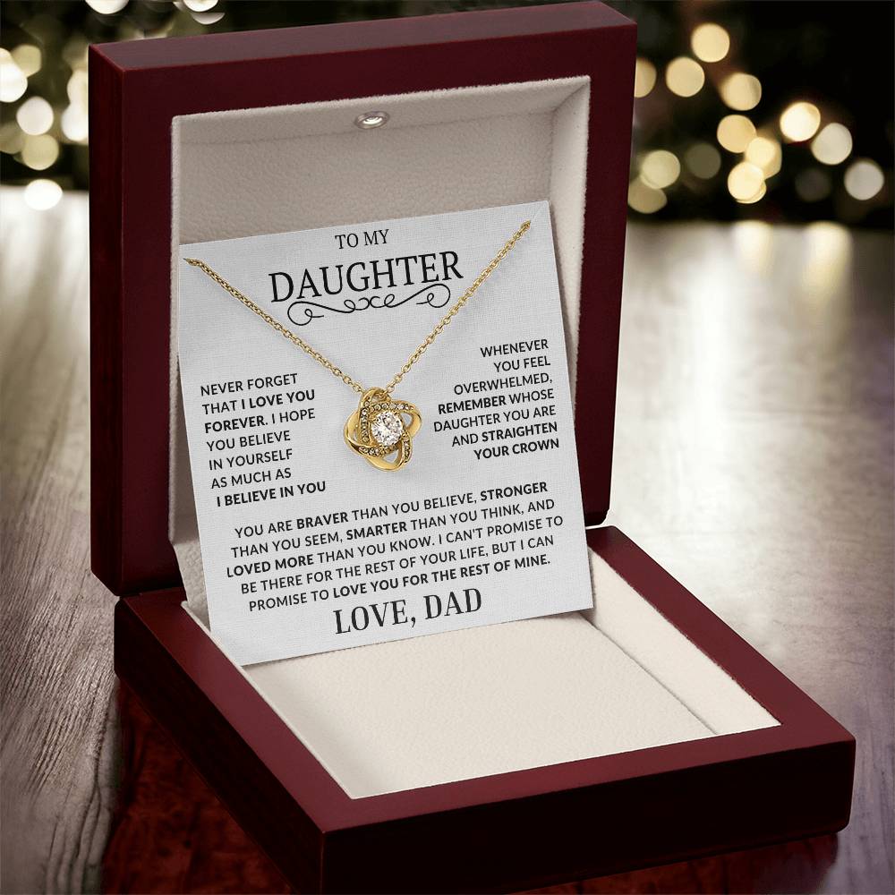 Beautiful Gift for Daughter From Dad "Never Forget That I Love You" Necklace