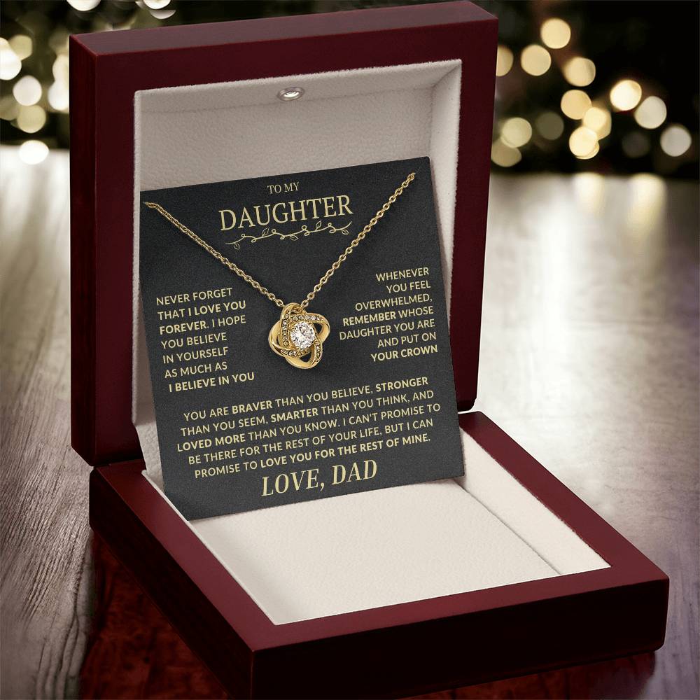 Remember Whose Daughter You Are and Put On Your Crown - Love Knot Necklace