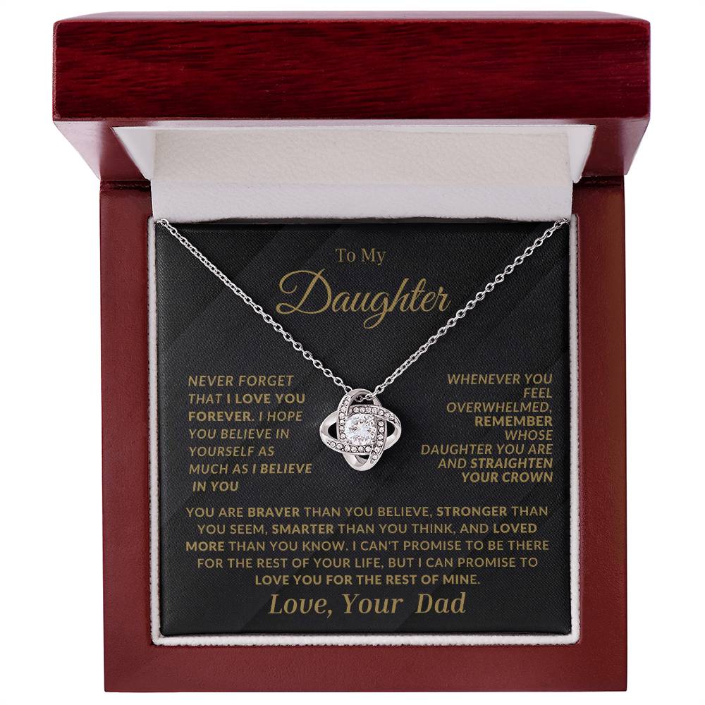 Daughter Love Knot Necklace From Dad-Black