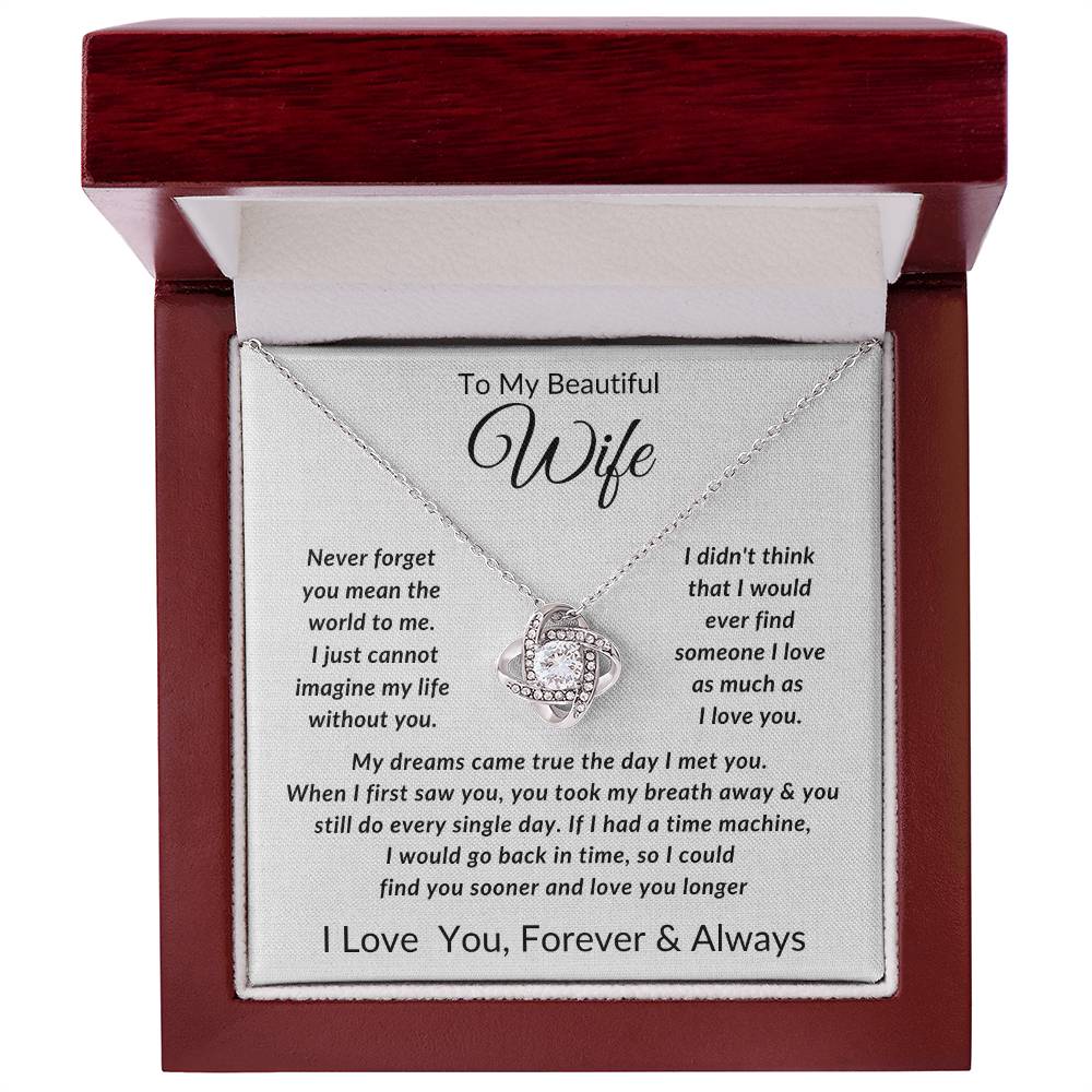 To My Wife-Never Forget You Mean The World to Me- Forever Together Necklace