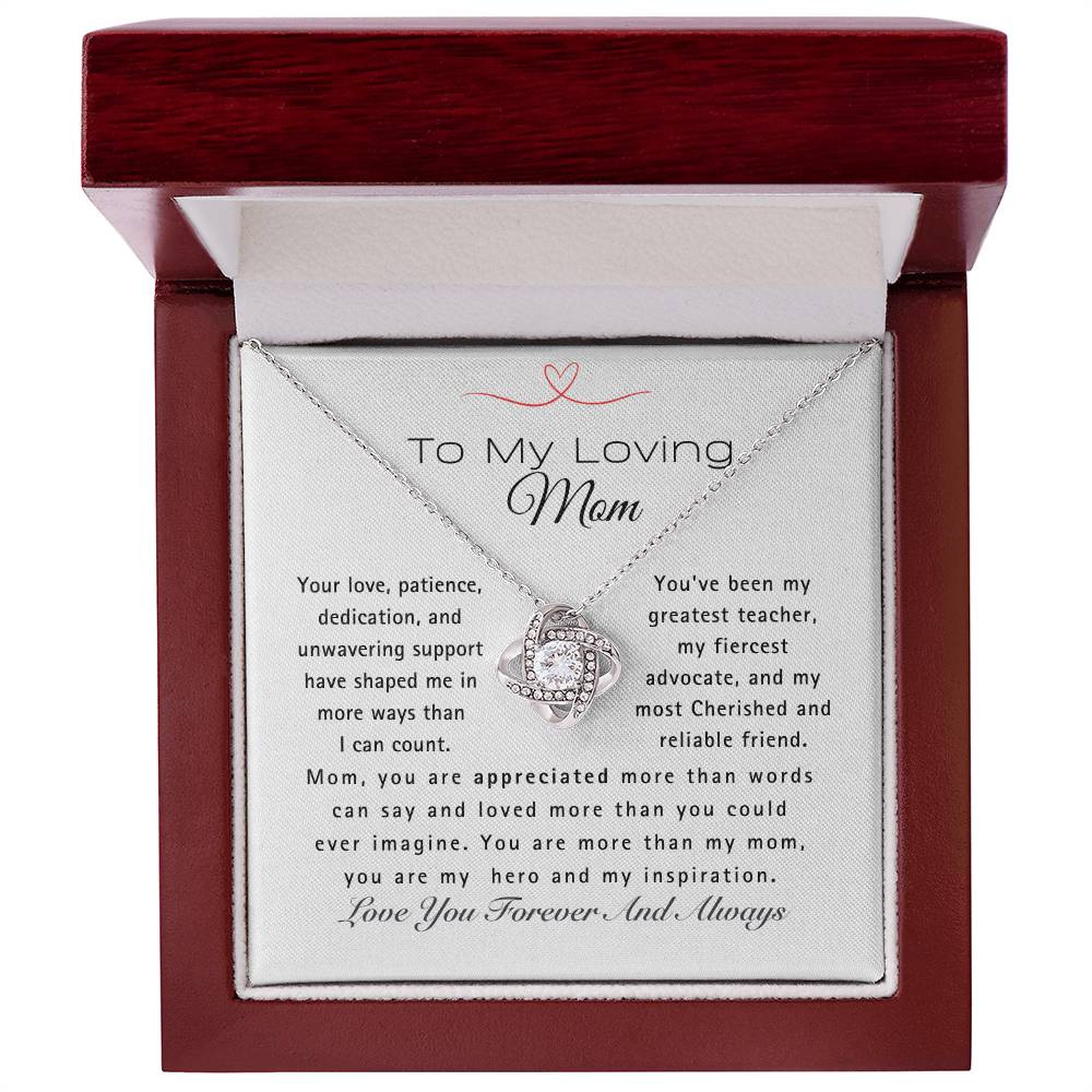 Mom, You Are My Hero- Love Knot Necklace