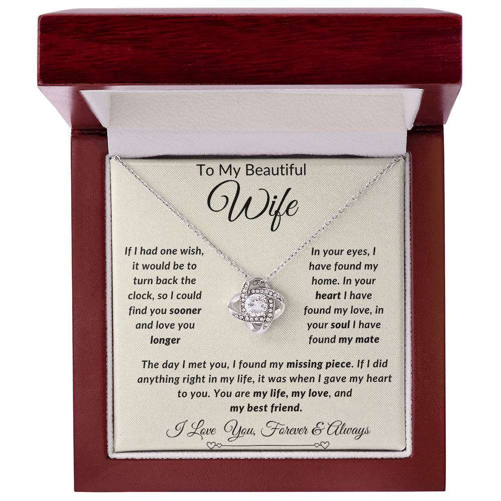 To My Beautiful Wife-You Are My LIfe, My Love And My Best Friend- Forever Together Necklace