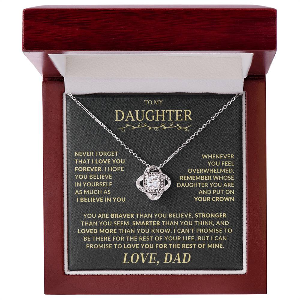 Remember Whose Daughter You Are and Put On Your Crown - Love Knot Necklace